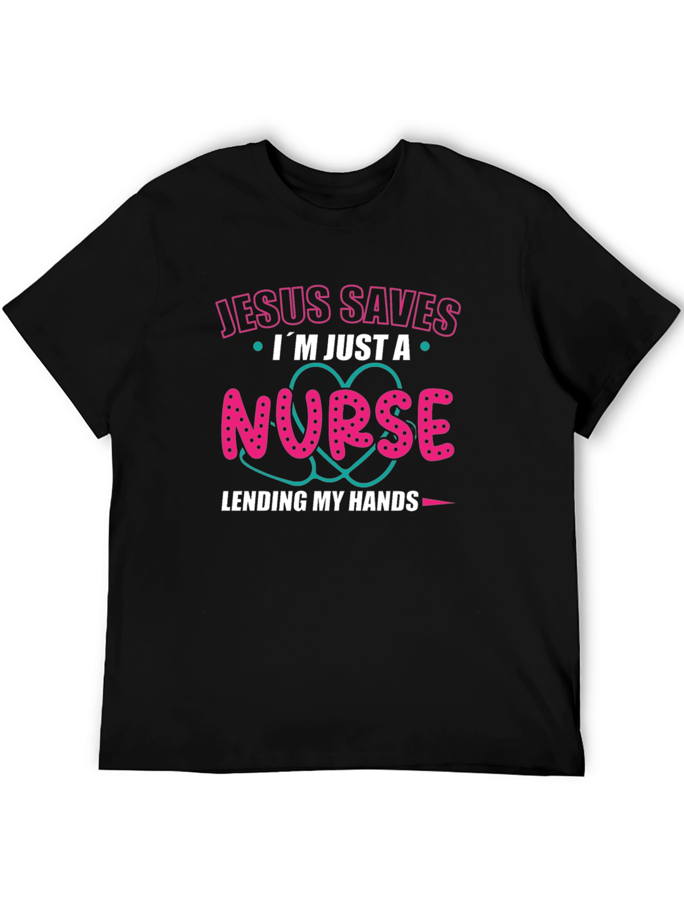 Black Jesus Saves I'm Just a Nurse T-Shirt view 5