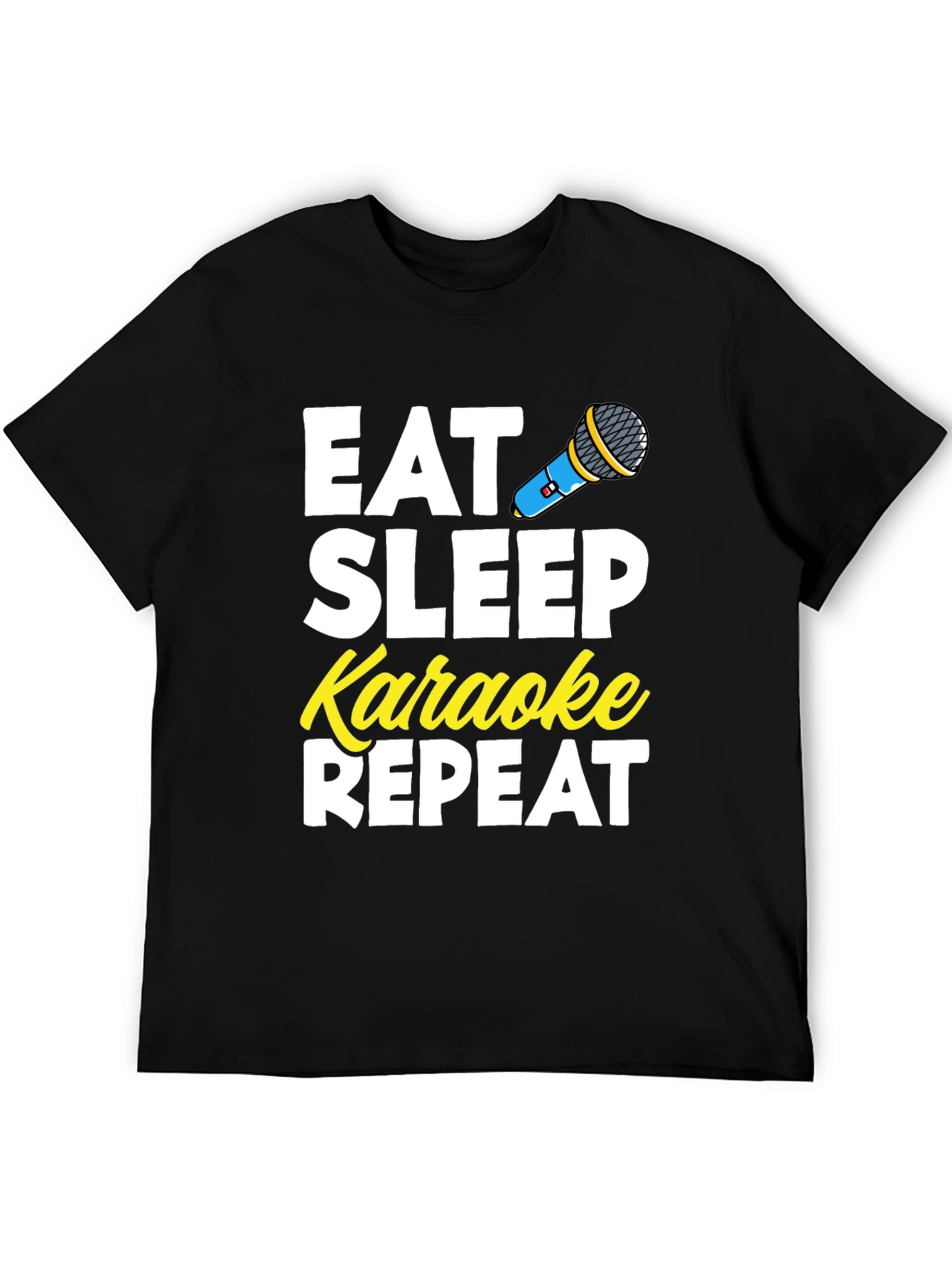 Black Eat Sleep Karaoke Repeat T-Shirt view 5