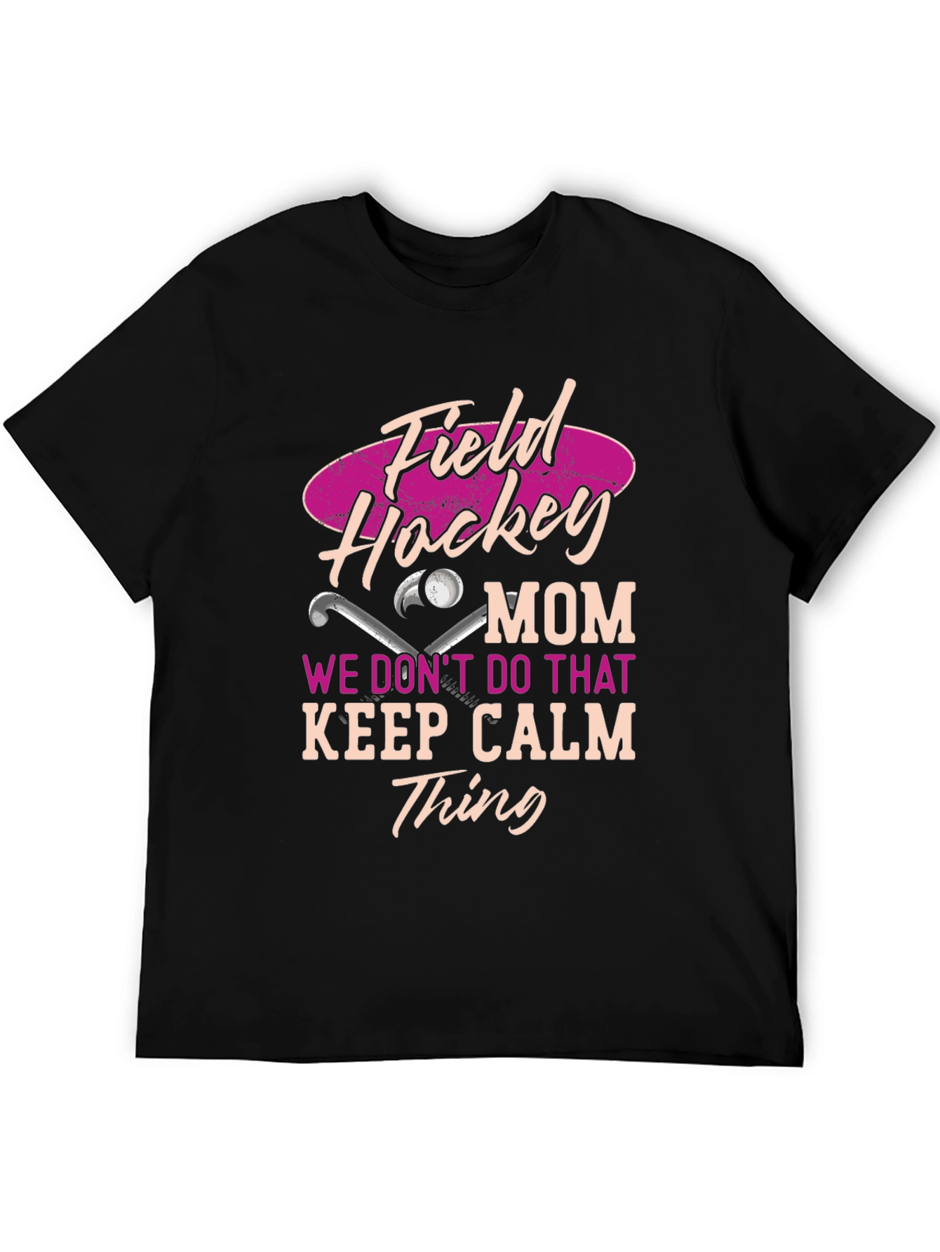 Black Field Hockey Mom Graphic T-Shirt view 5