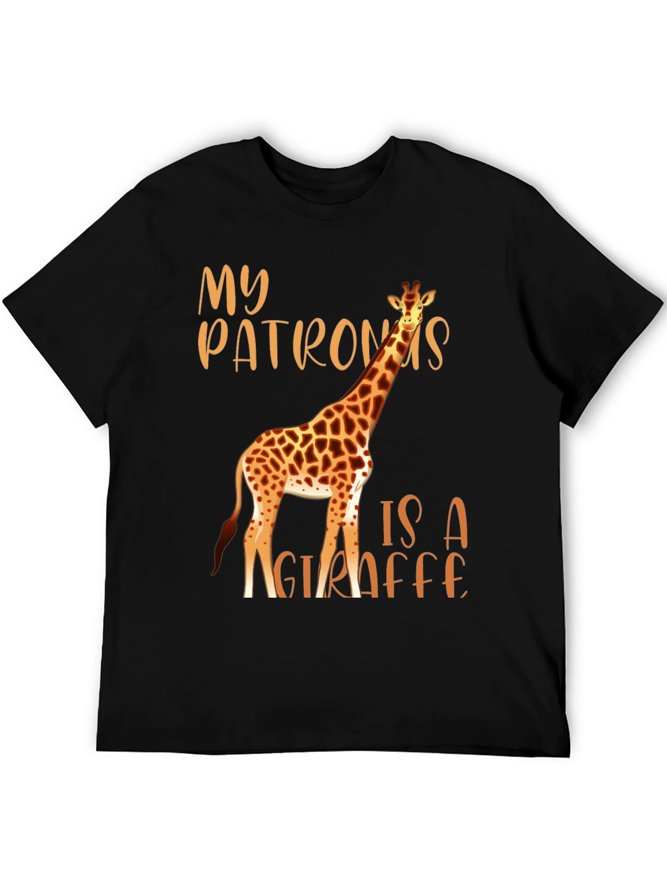 Black My Patronus Is A Giraffe T-Shirt view 5