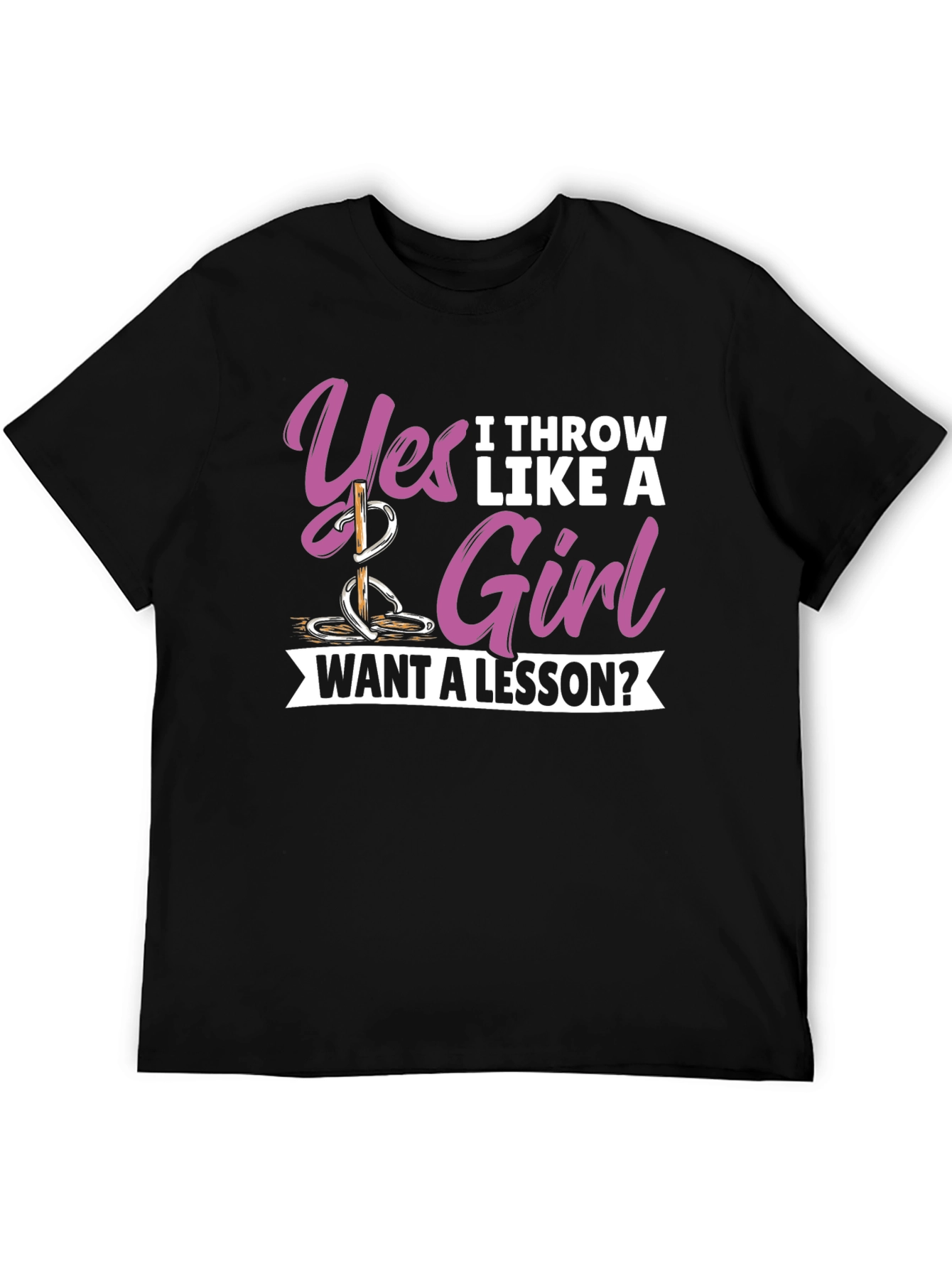 Black Yes I Throw Like A Girl T-Shirt view 5