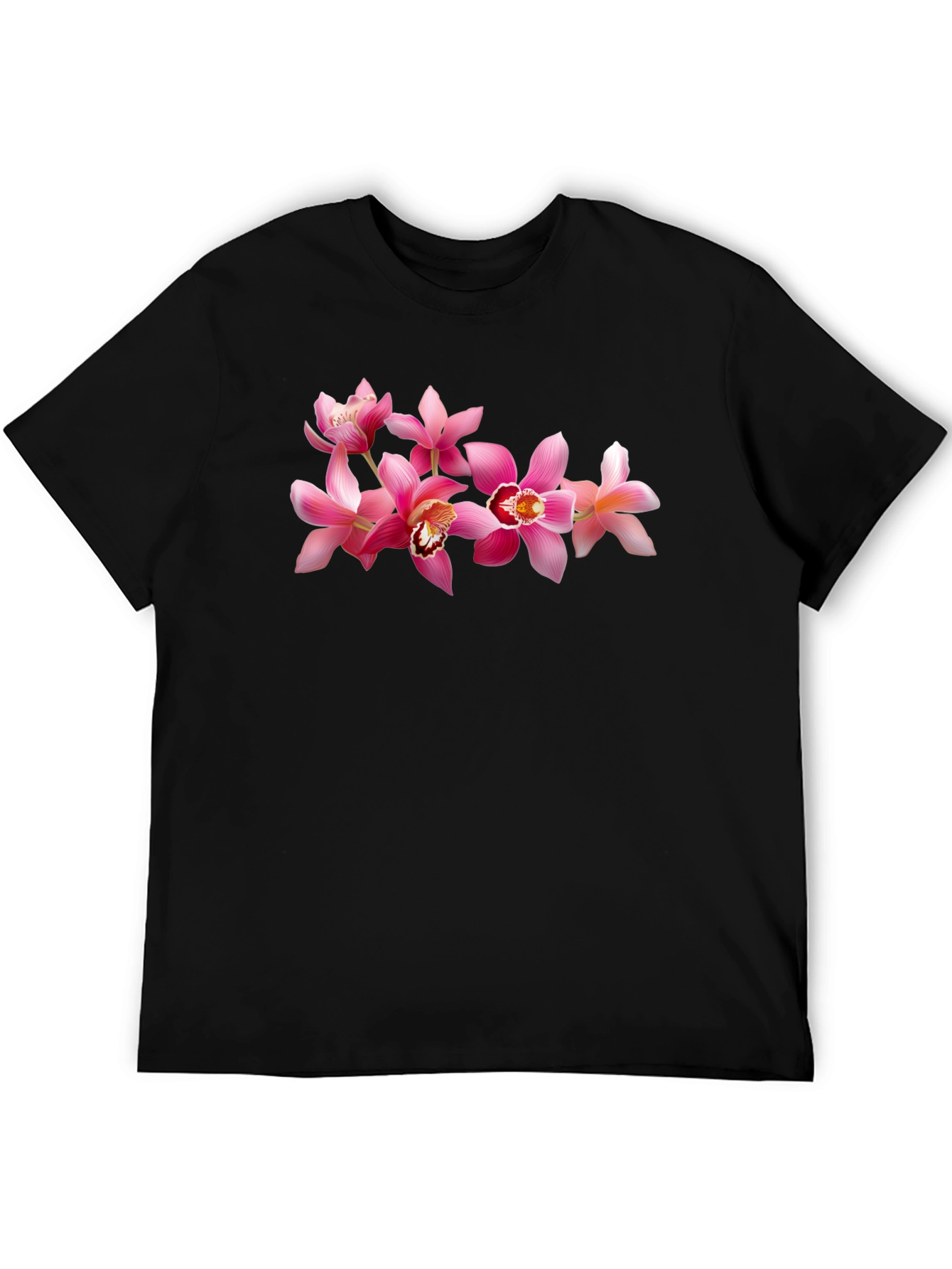 Black Floral Print Crew Neck T-Shirt view 5