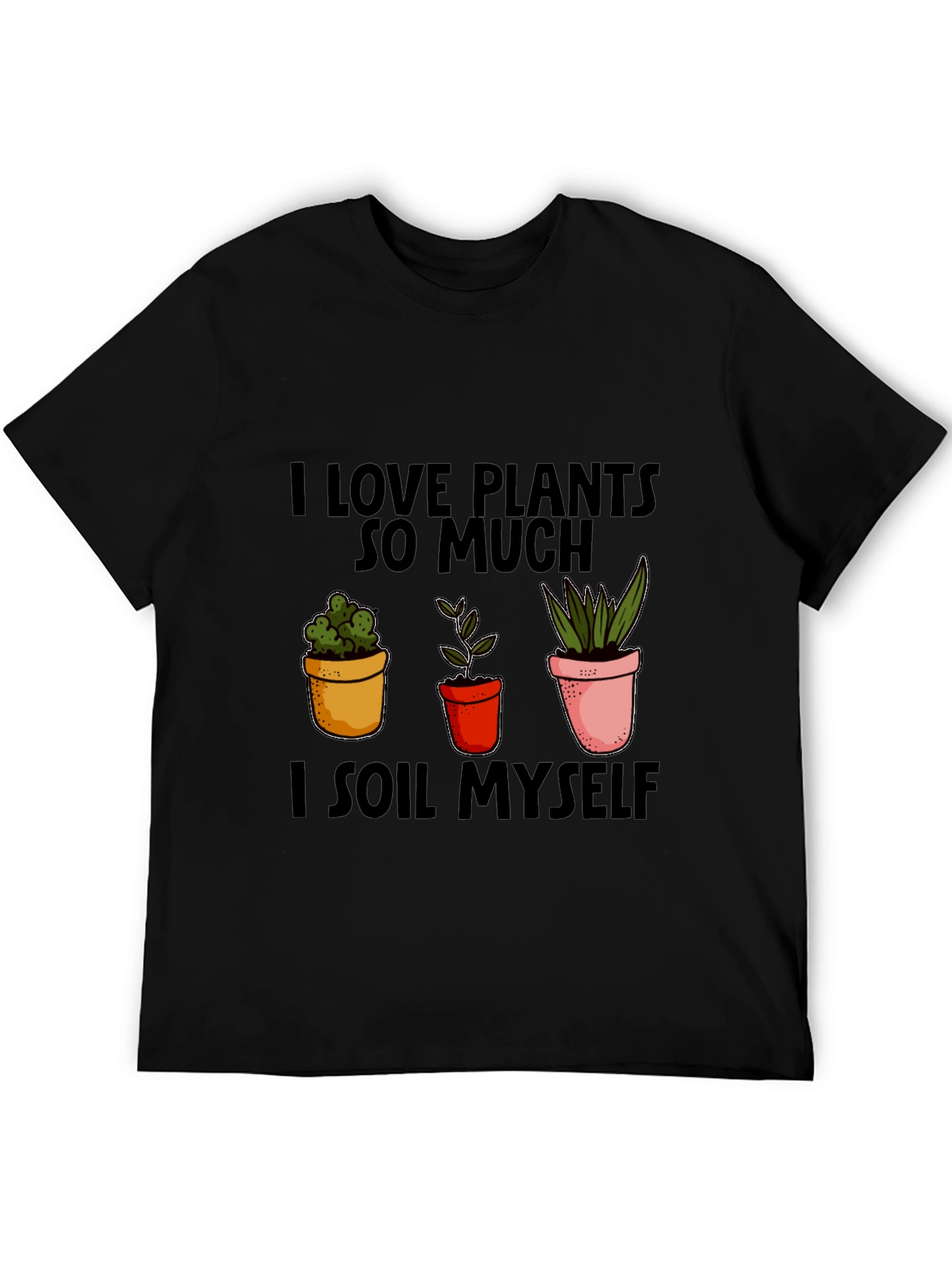 Black I Love Plants T-Shirt Funny Gardening Shirt view 5