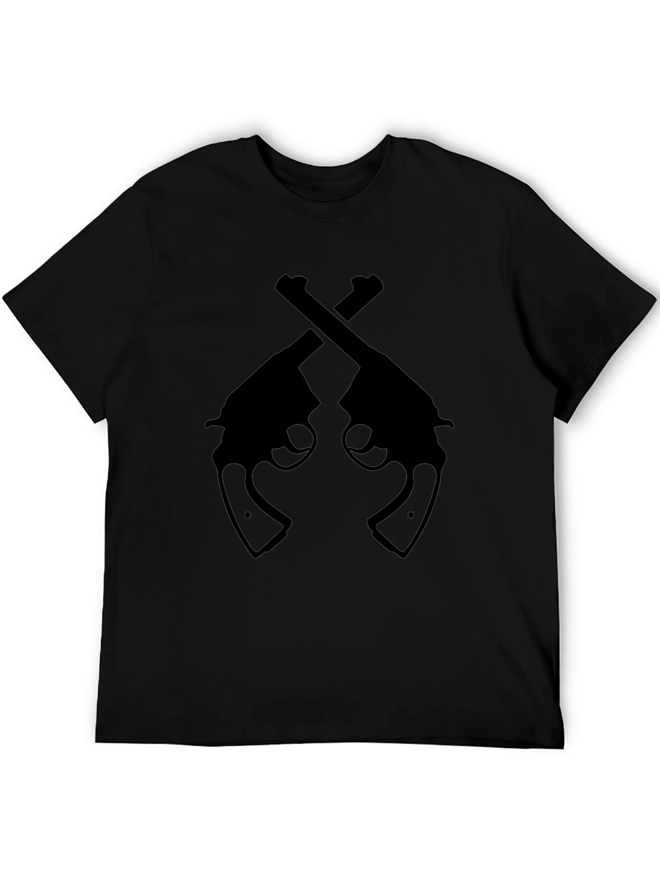 Black Crossed Revolvers Black Graphic T-Shirt view 5