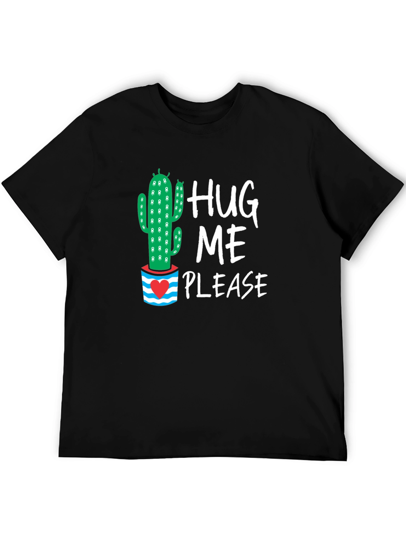 Black Hug Me Please Cactus Graphic Tee view 5