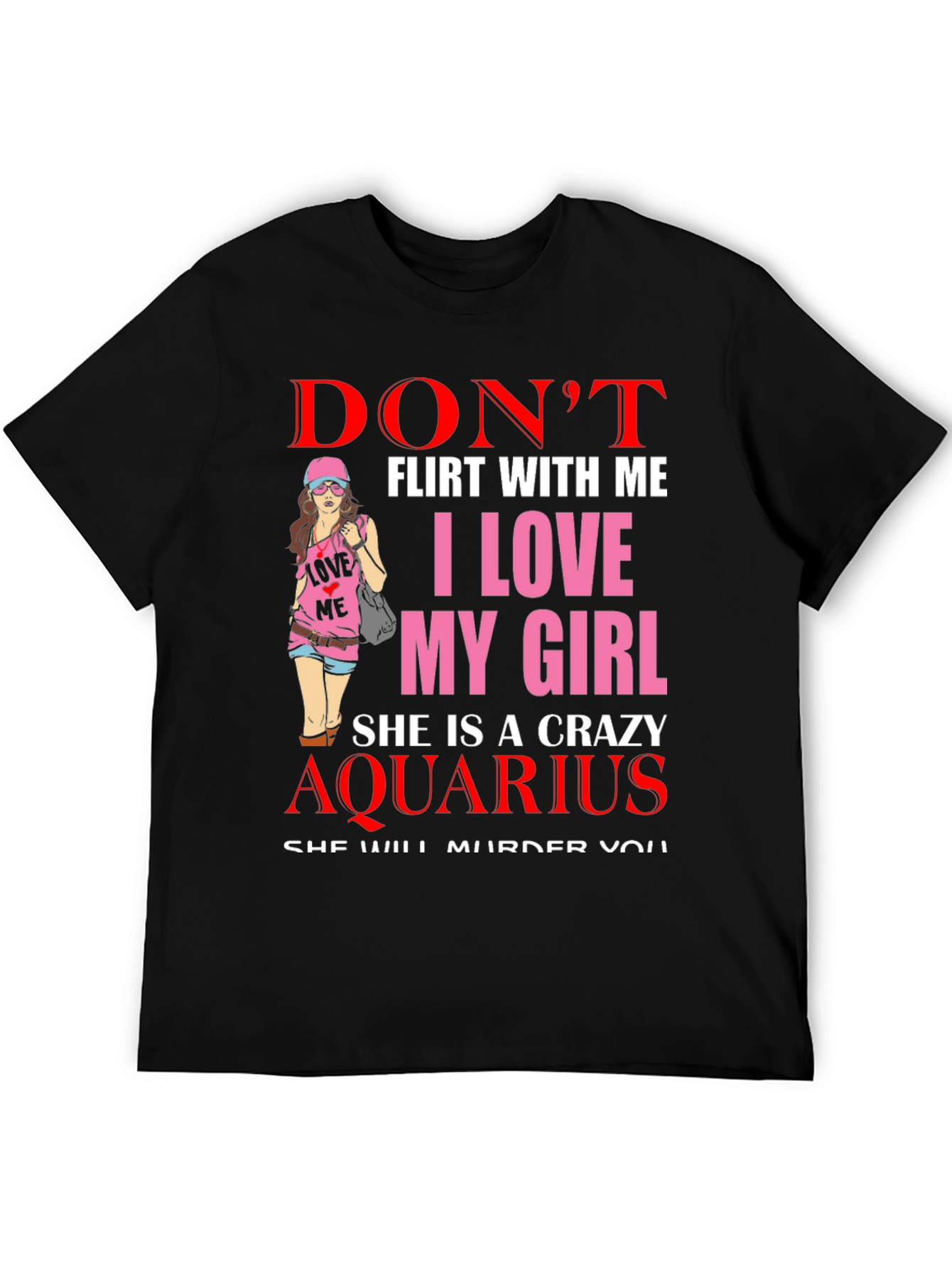 Black Don't Flirt With Me T-Shirt view 5