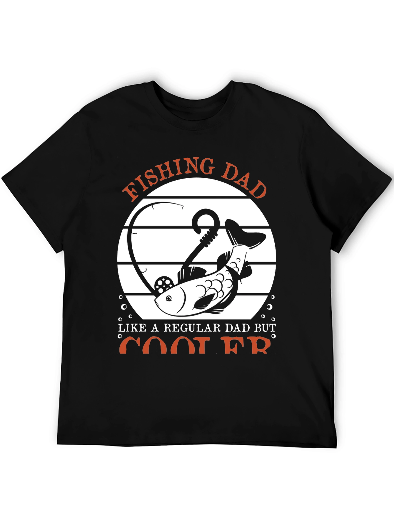 Black Fishing Dad T-Shirt - Cool Dad Graphic Tee view 5