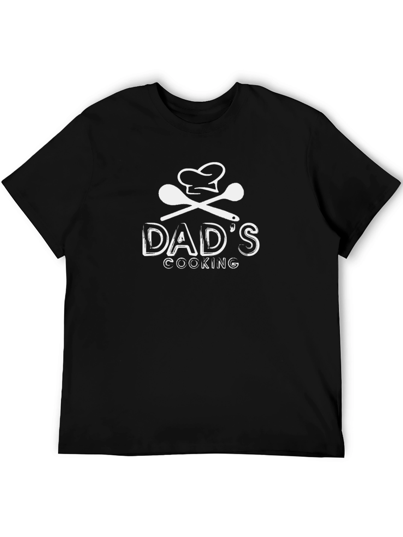 Black Dad's Cooking T-Shirt - Chef Hat & Spoons Design view 5