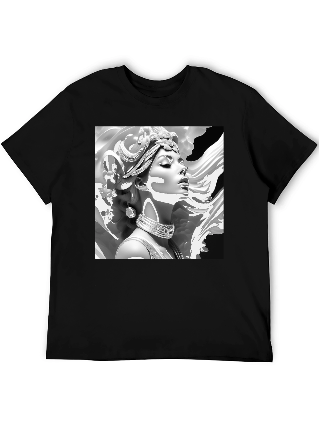 Black Elegant Medusa Graphic Tee - Classic Black view 5
