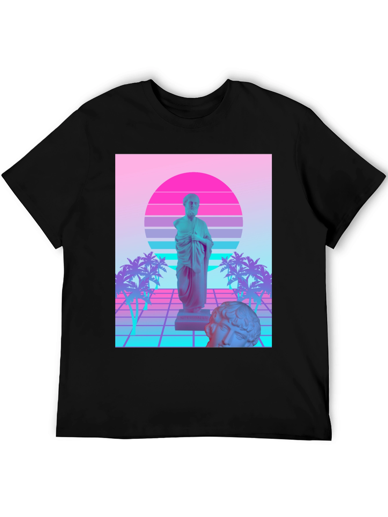 Black Vaporwave Statue T-Shirt - Retro Aesthetic Tee view 5