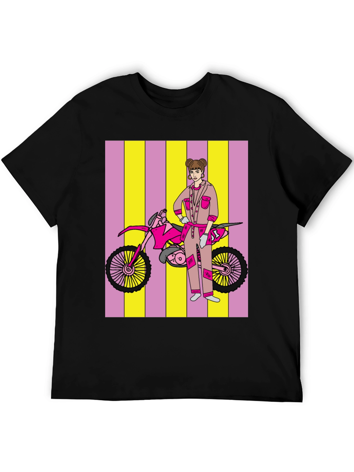 Black Motorcross Girl Graphic T-Shirt - Bold Style view 5