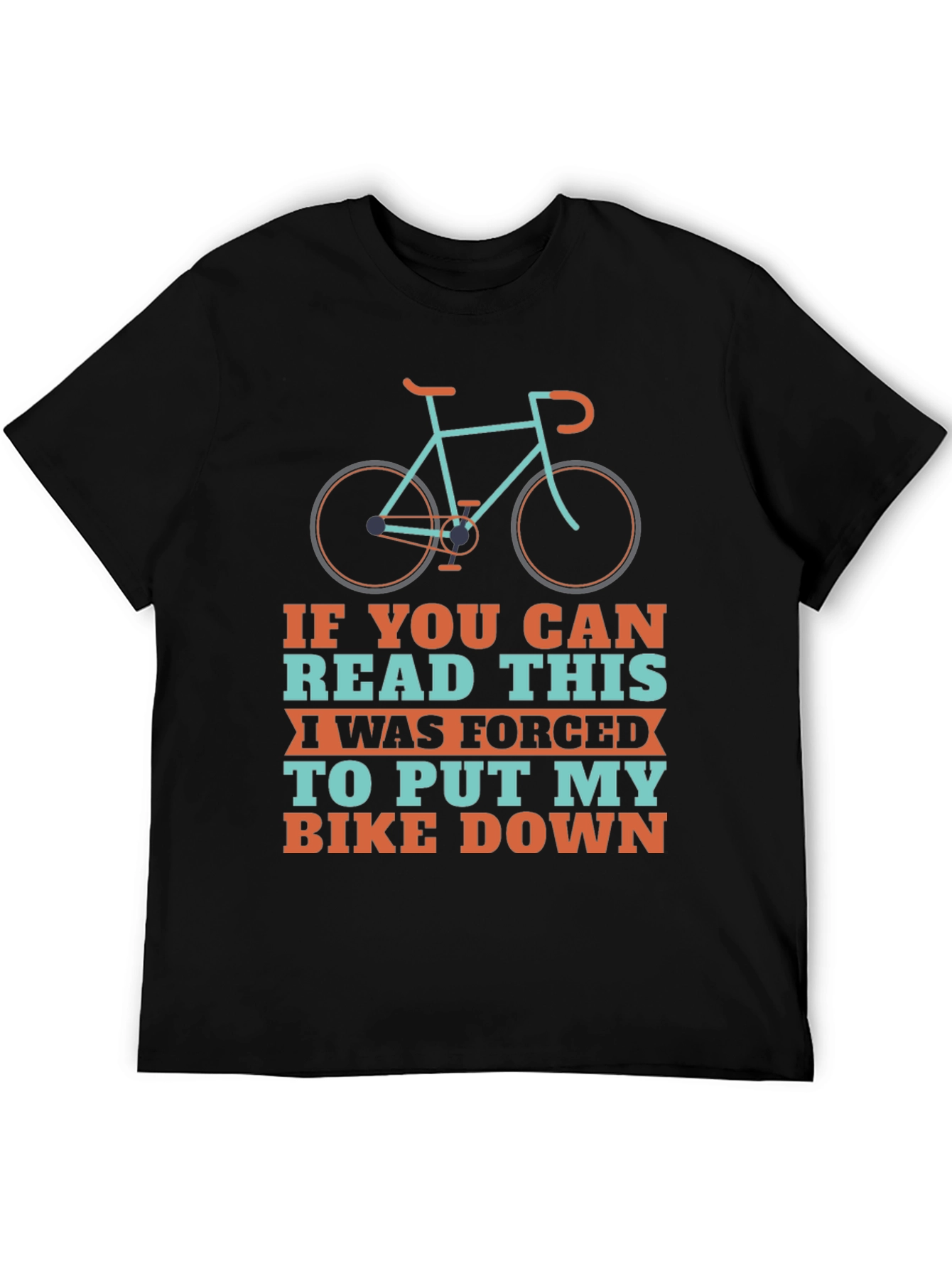 Black Funny Biker T-Shirt - "If You Can Read This" Cycling Tee view 5
