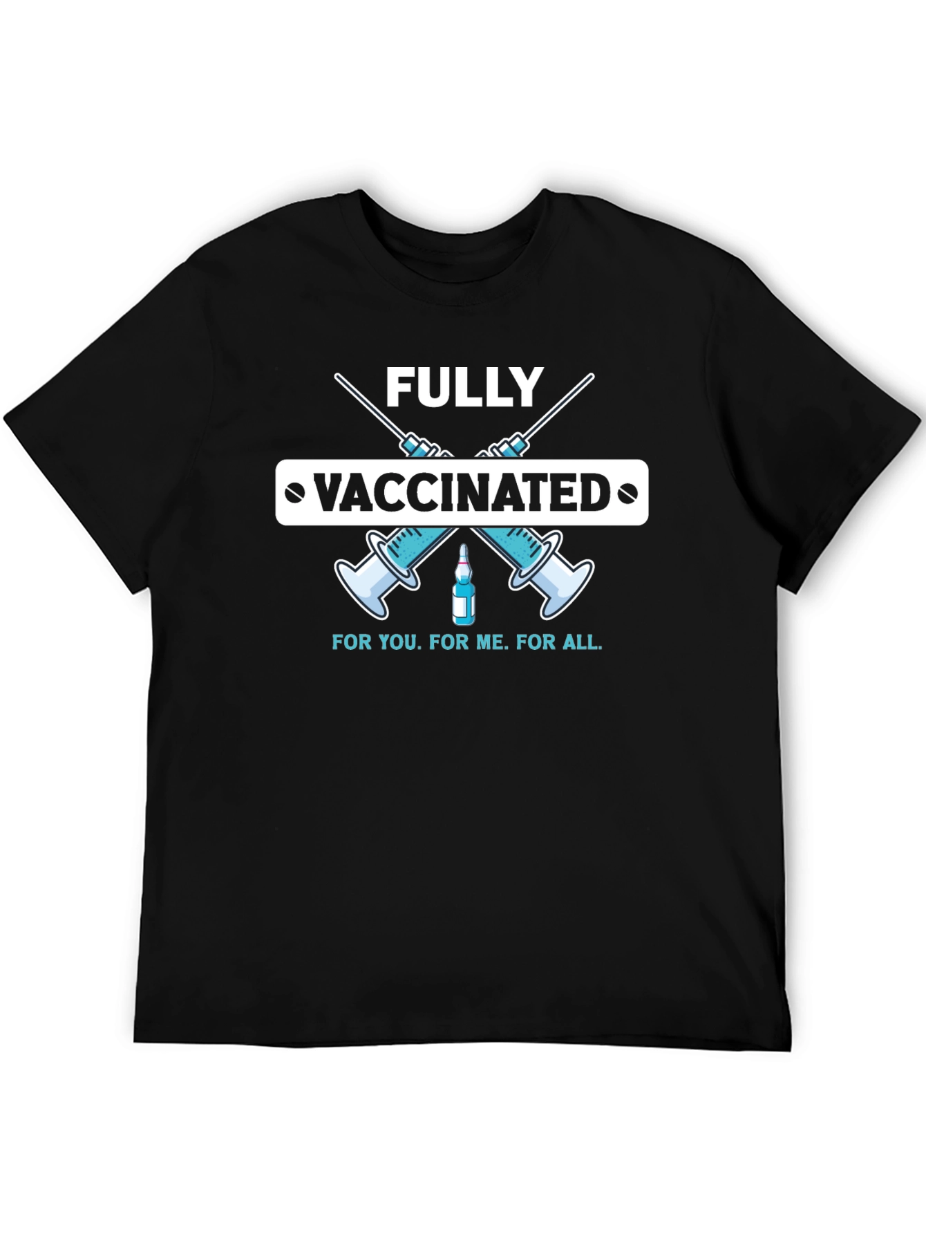Black Fully Vaccinated Graphic Tee - Unisex Black T-Shirt view 5