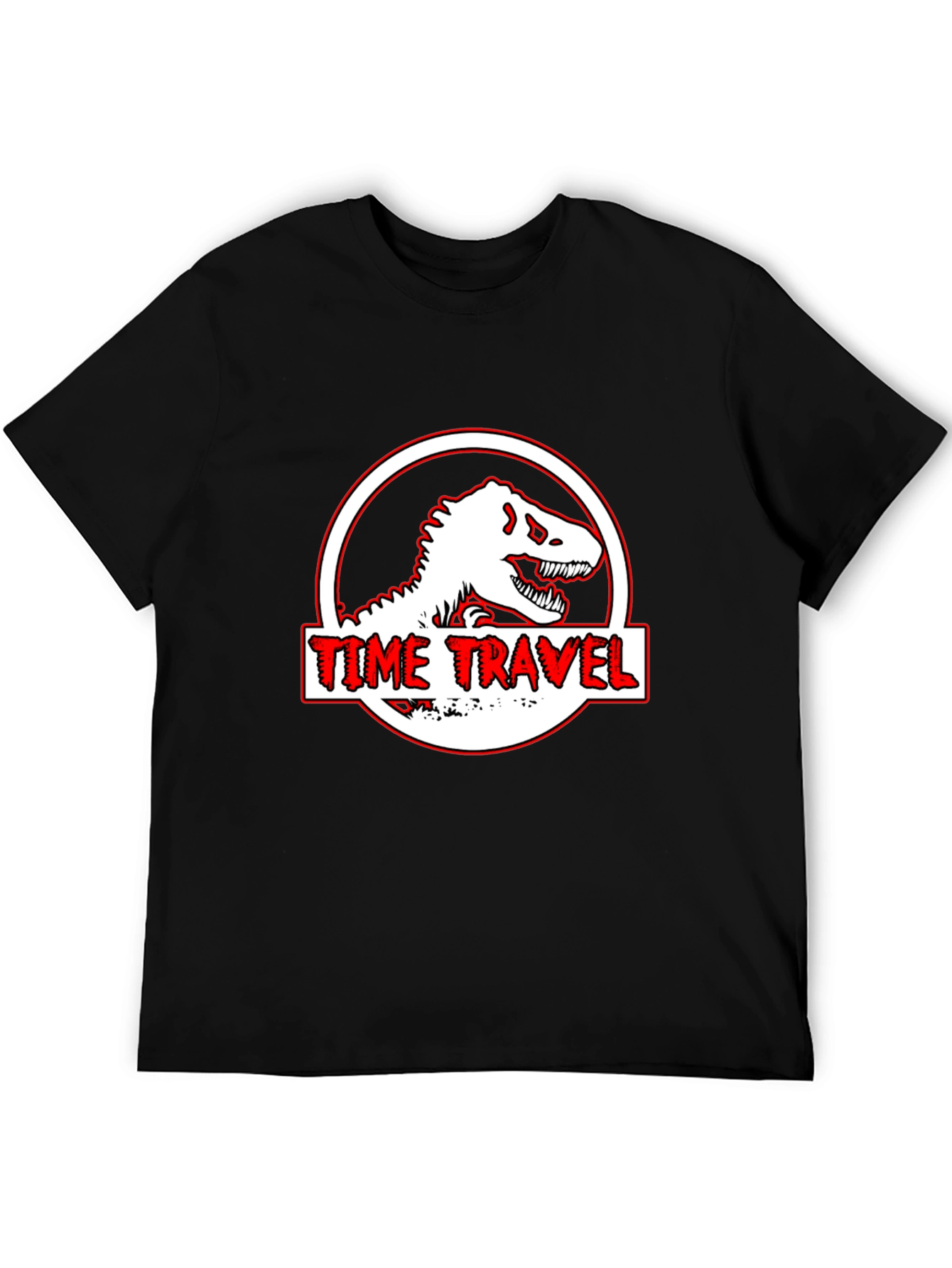 Black Time Travel Dinosaur Graphic Tee view 5