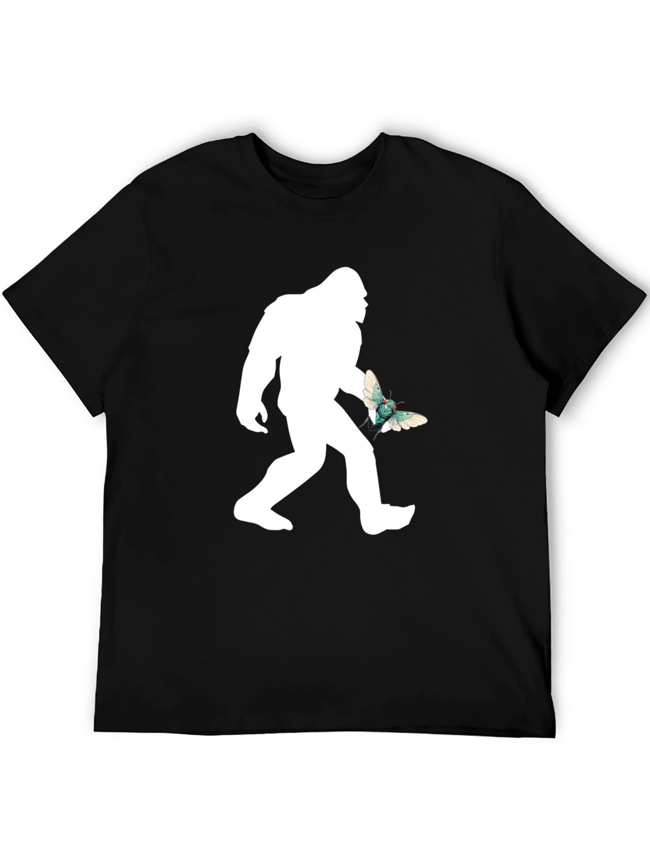 Black Sasquatch & Butterfly Graphic T-Shirt - Black view 5