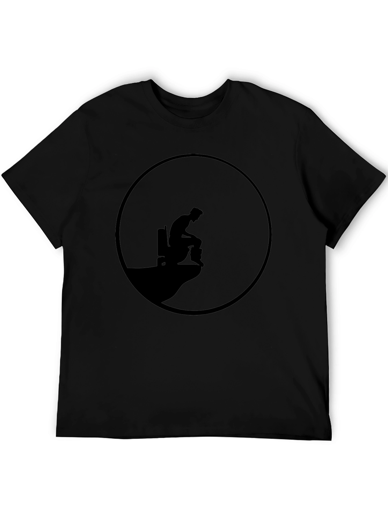 Black Men's Black Graphic Tee - Cliff Edge Design view 5