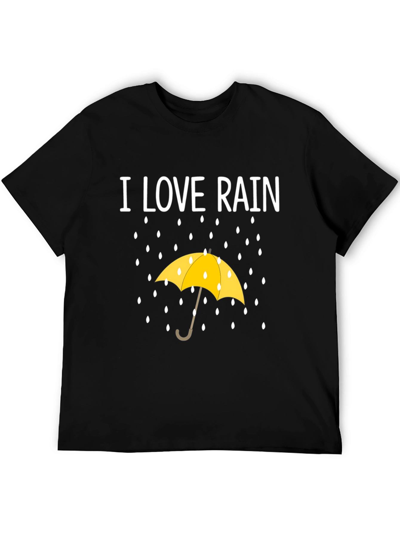 Black I Love Rain T-Shirt - Weather Umbrella Graphic Tee view 5