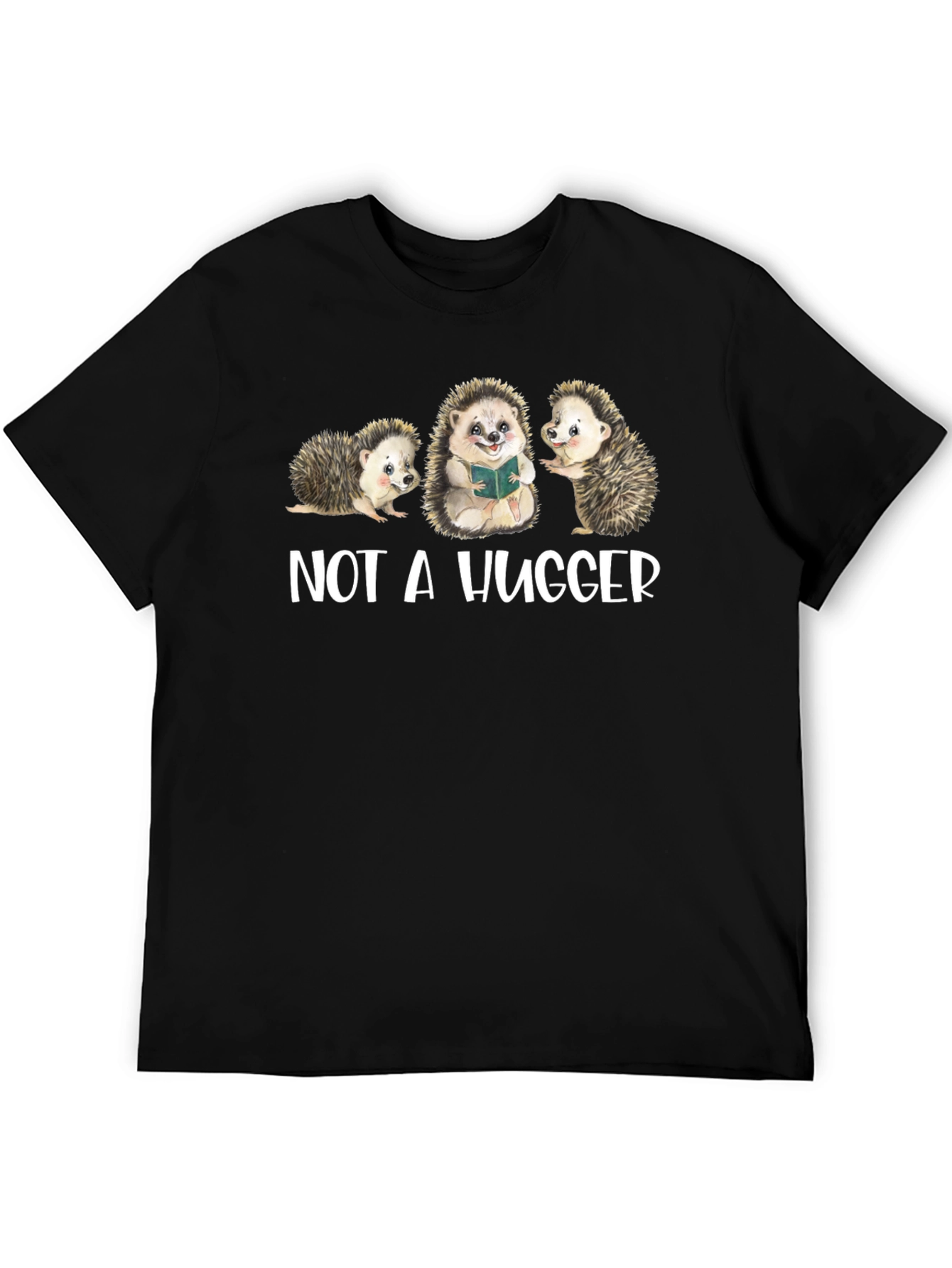 Black Not A Hugger Hedgehog Graphic Tee view 5