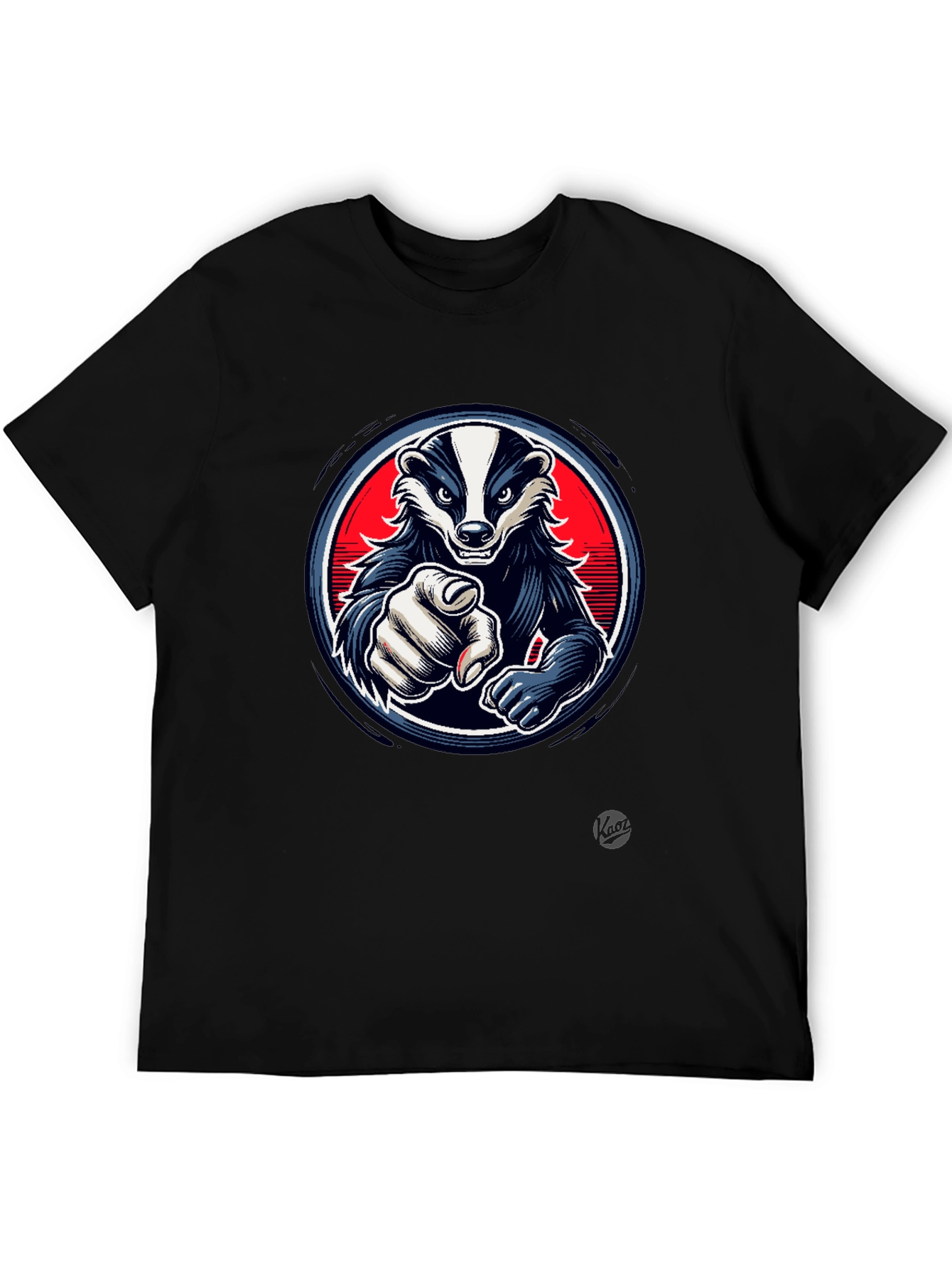 Black Cool Badger Graphic T-Shirt view 5