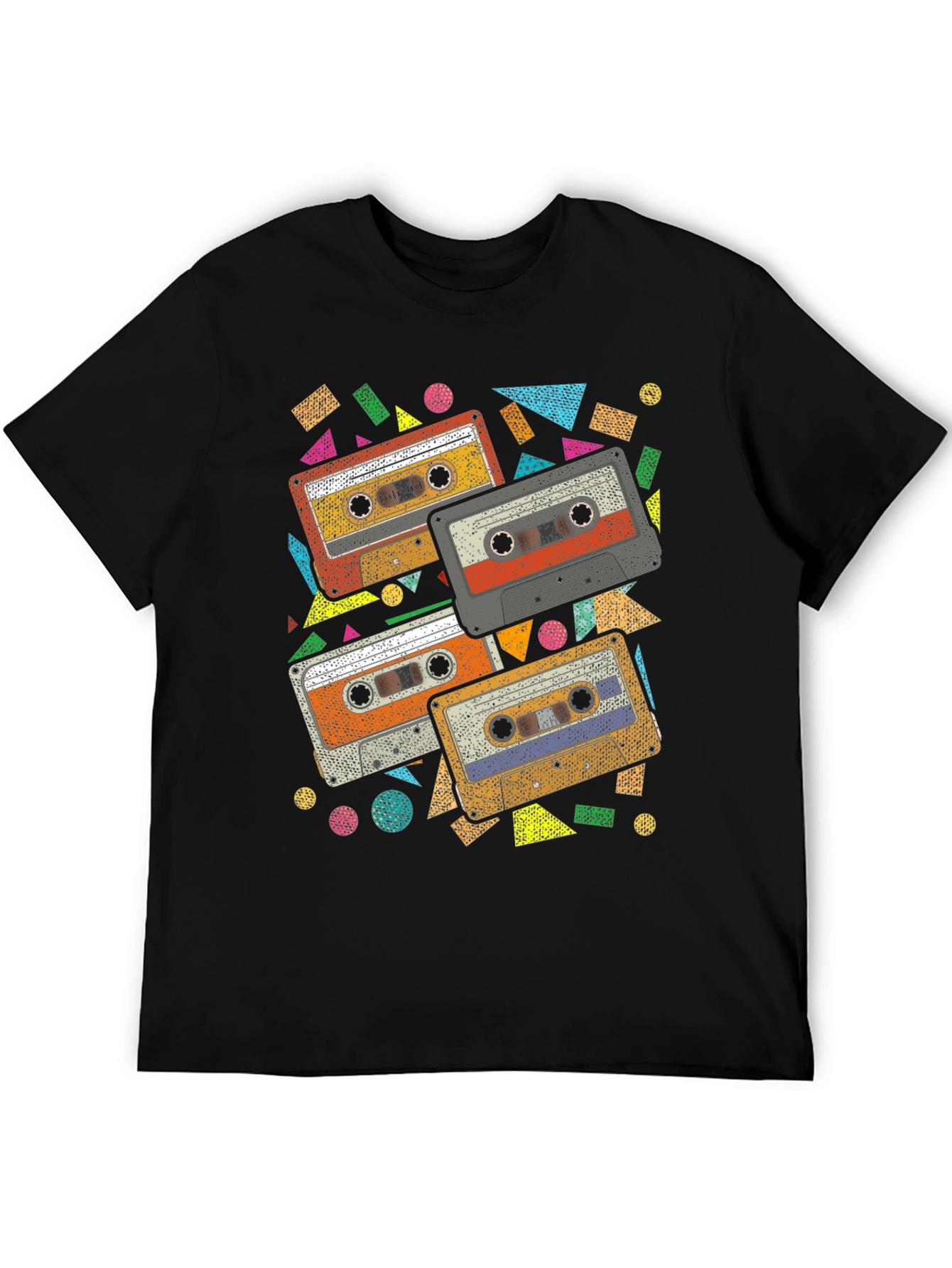 Black Retro Cassette Tape Graphic Tee - Black view 5