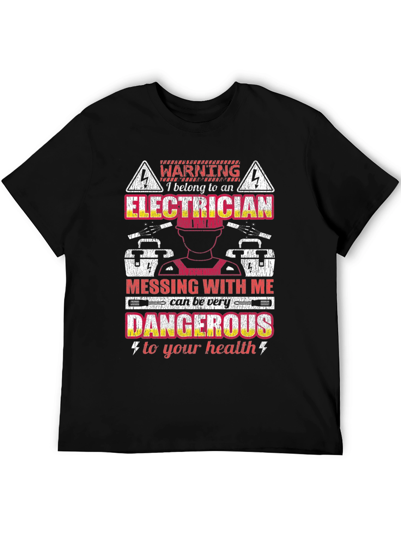 Black Electrician Warning Graphic Tee view 5