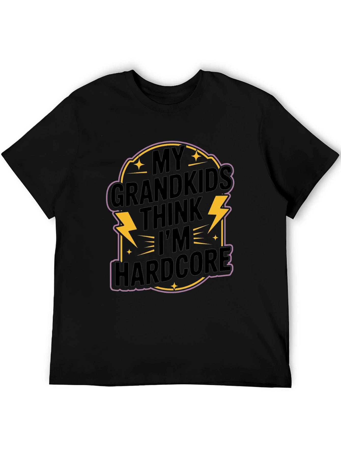 Black My Grandkids Think I'm Hardcore T-Shirt view 5