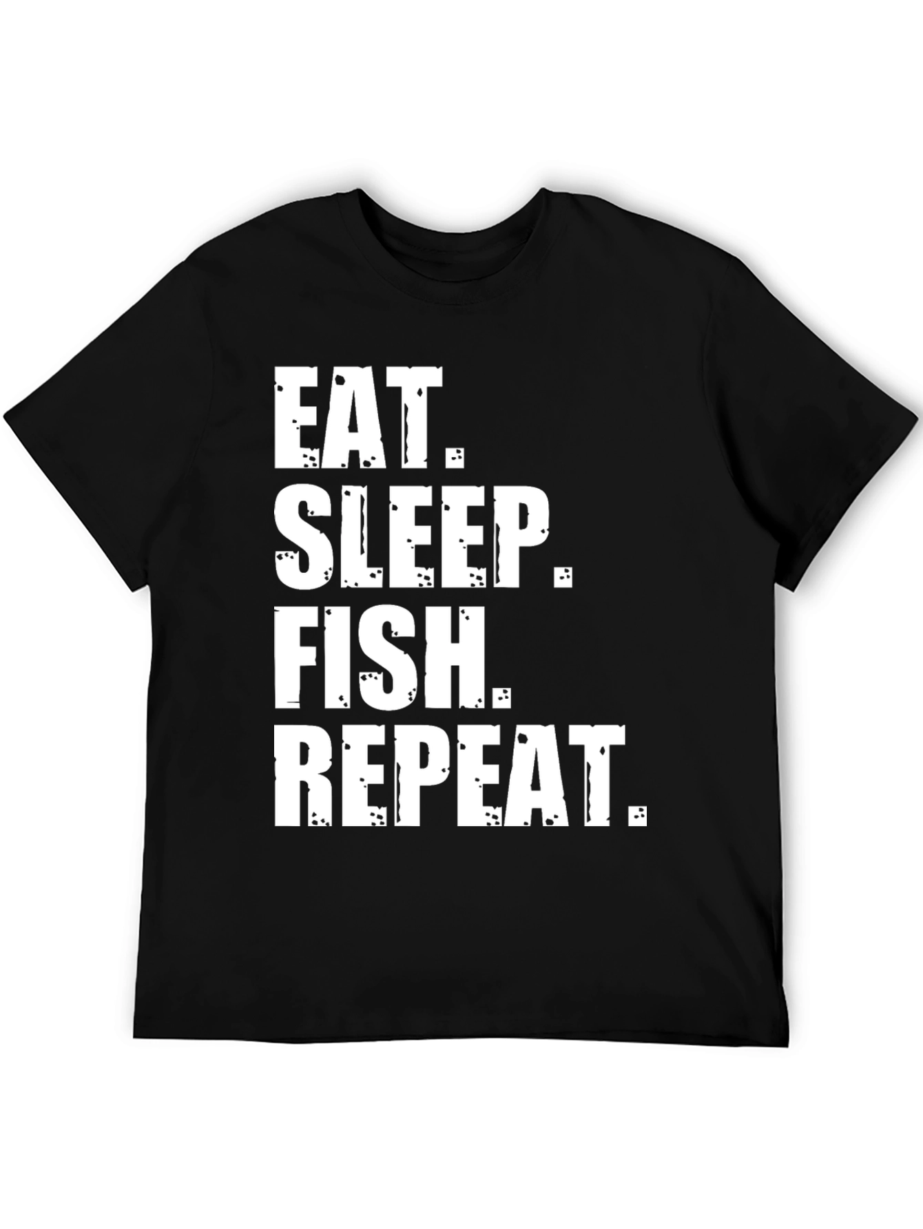 Black Eat Sleep Fish Repeat Graphic Tee view 5