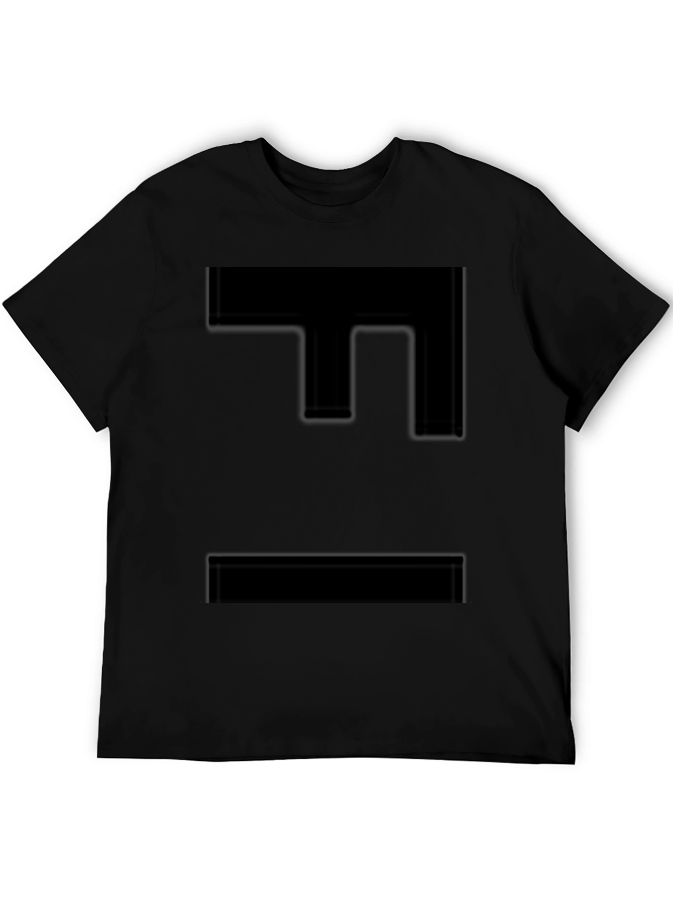 Black Men's Black Graphic Tee - Modern Style view 5