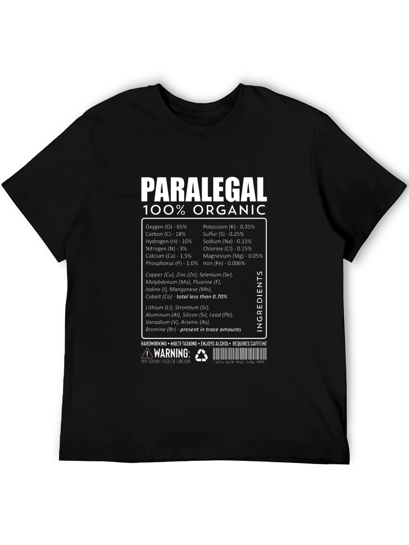 Black Paralegal 100% Organic T-Shirt - Funny Legal Assistant Tee view 5