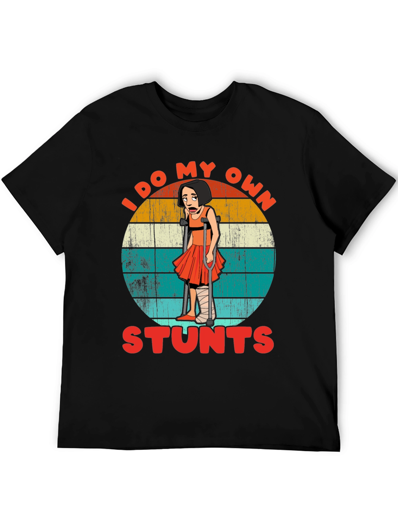 Black I Do My Own Stunts Graphic T-Shirt view 5