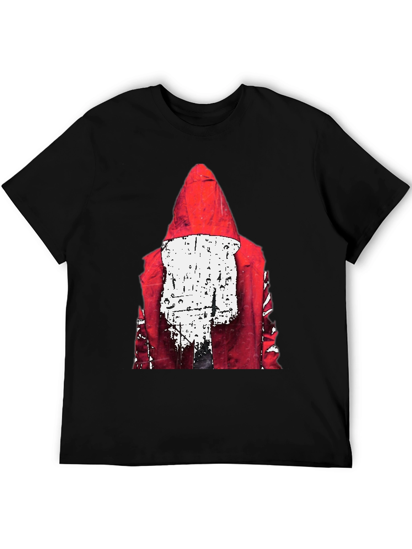 Black Red Hood Graphic Print Black T-Shirt view 5