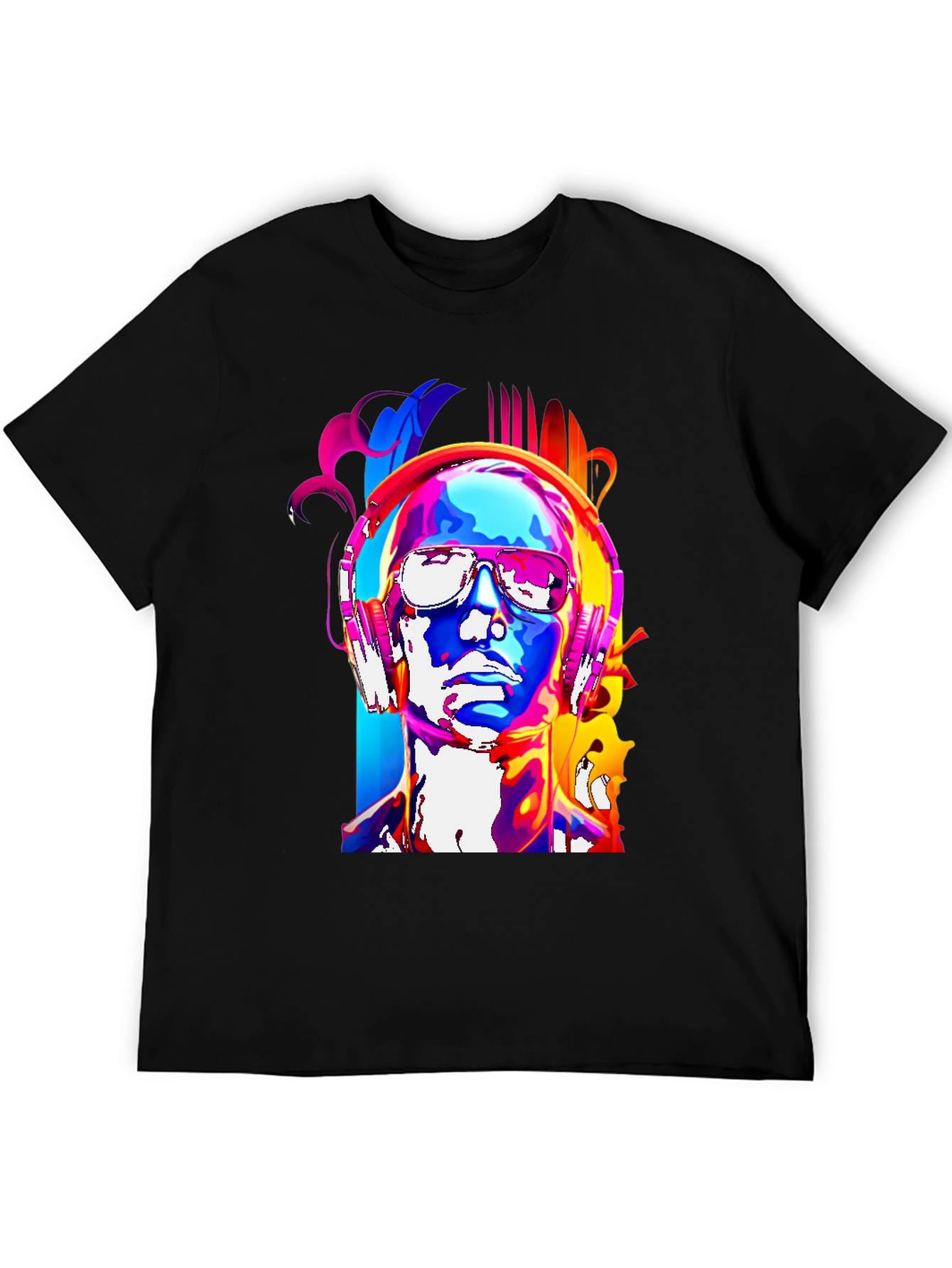 Black Vibrant Music Lover T-Shirt view 5
