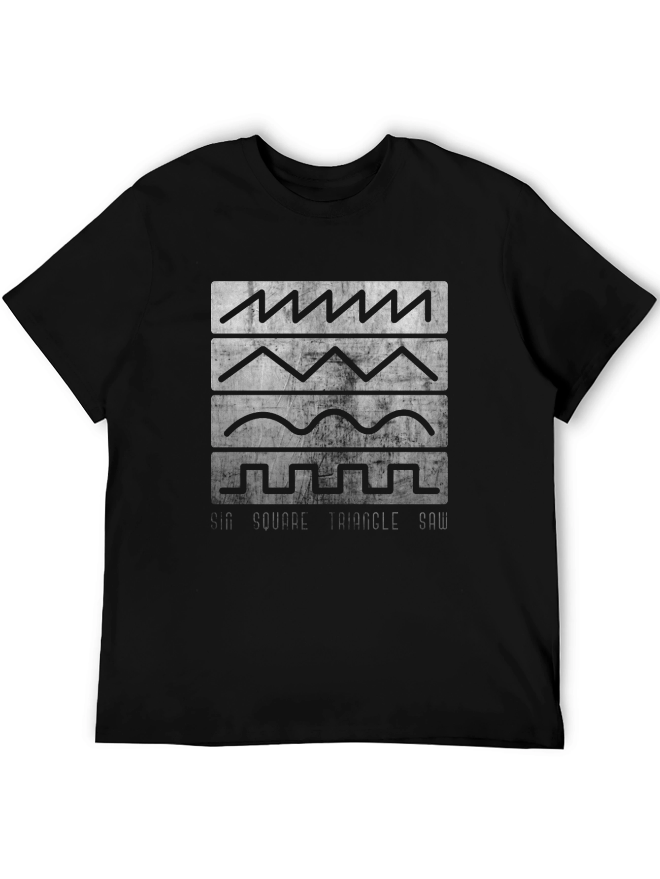 Black Waveform T-Shirt - Sine Square Triangle Saw view 5