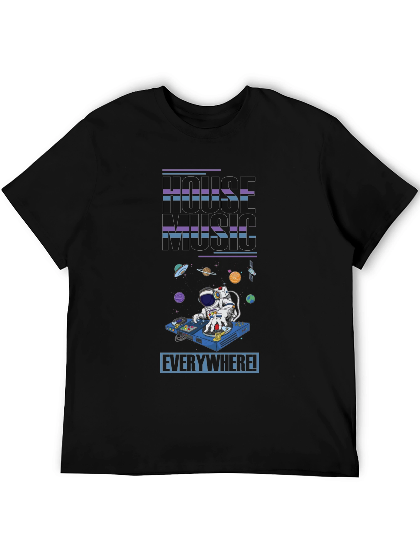 Black House Music Everywhere T-Shirt - Astronaut DJ view 5