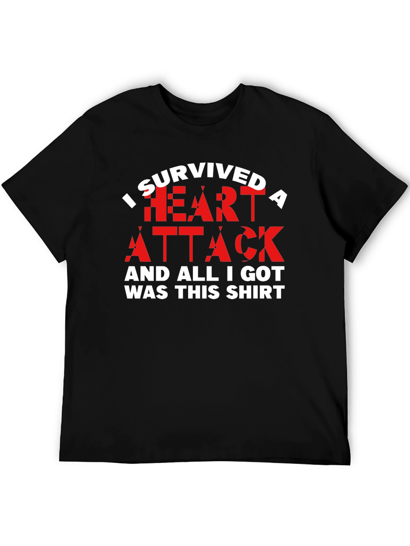 Black I Survived a Heart Attack T-Shirt - Funny Recovery Tee view 5