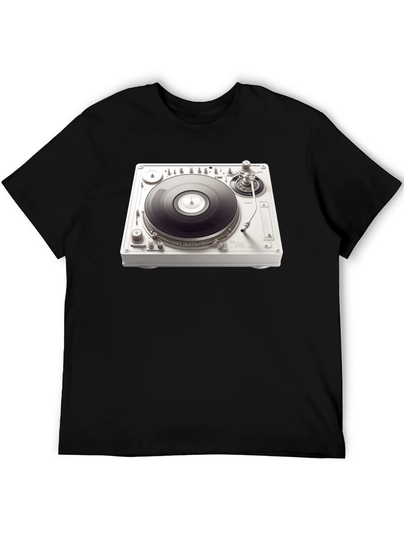 Black DJ Turntable Graphic Tee - Music Lover's T-Shirt view 5