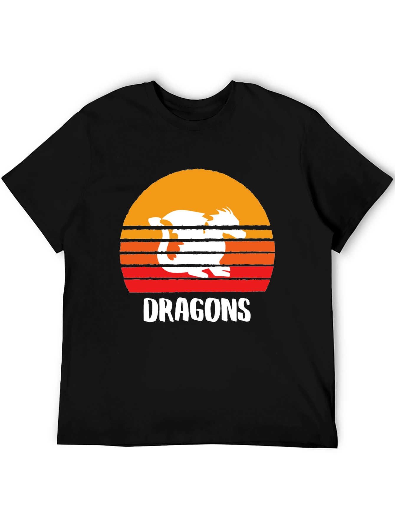 Retro Dragons Sunset Graphic T-Shirt - 5