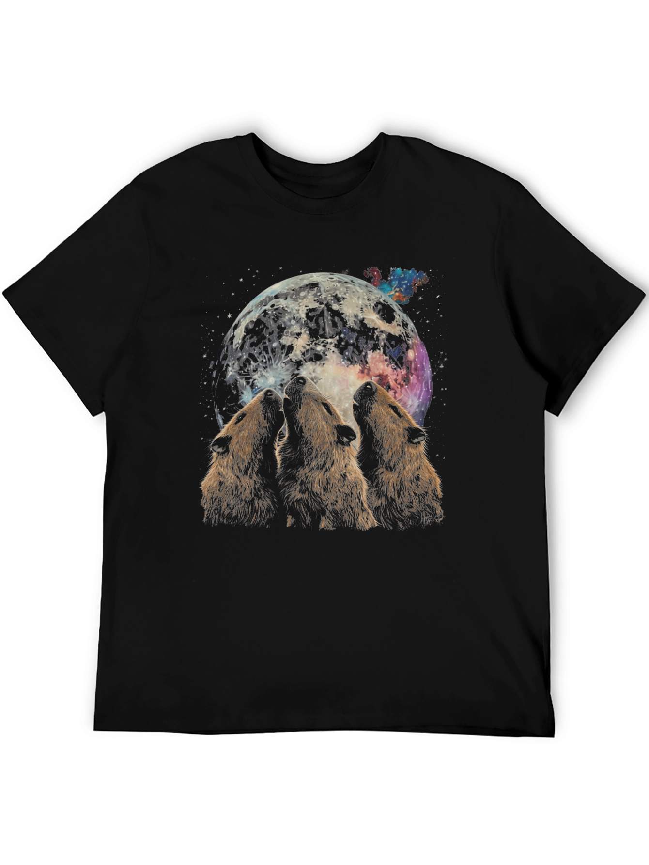 Black Wolf Moon Graphic T-Shirt view 5