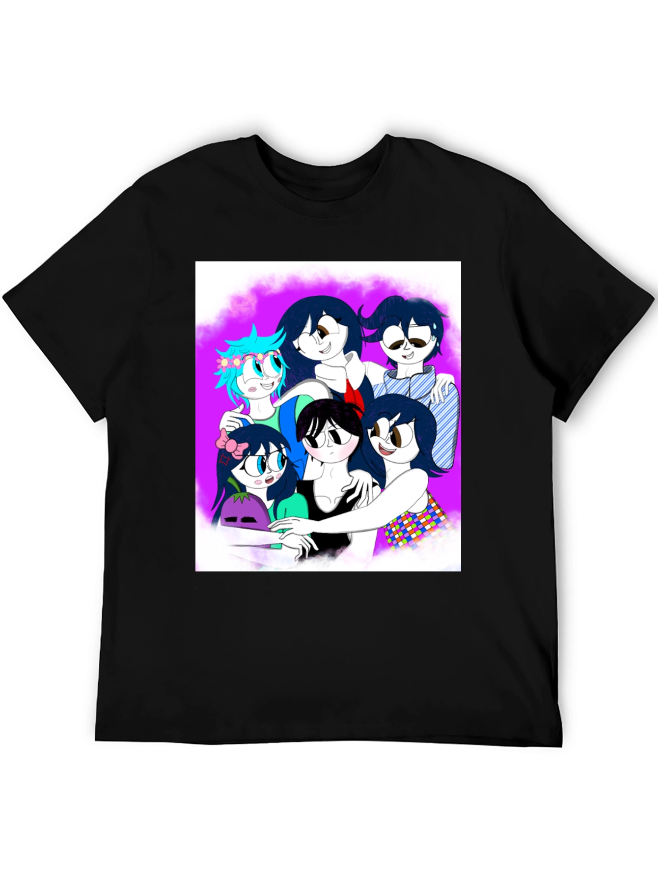 Black Anime Style Graphic Tee view 5