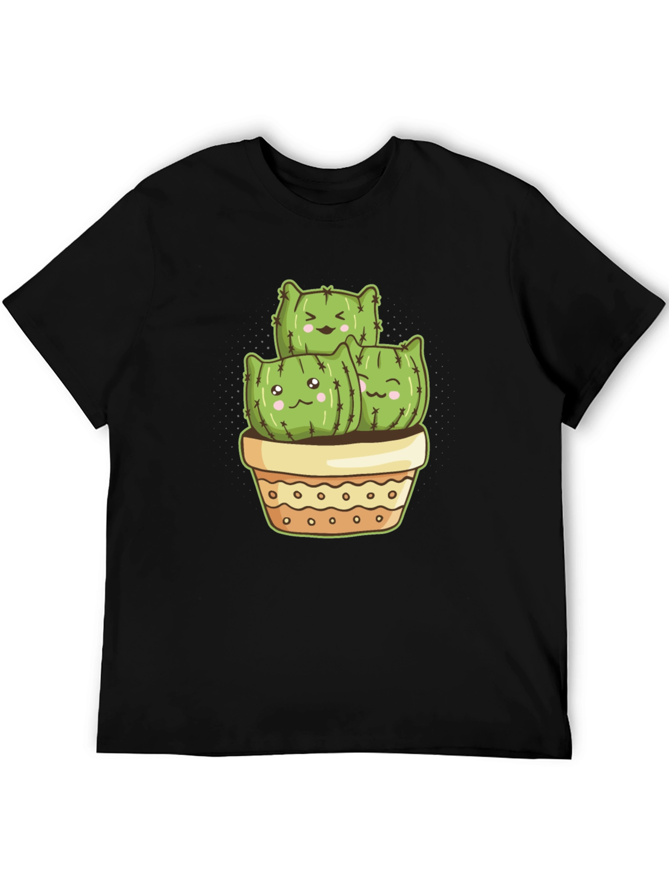 Black Cute Cactus Crew T-Shirt view 5