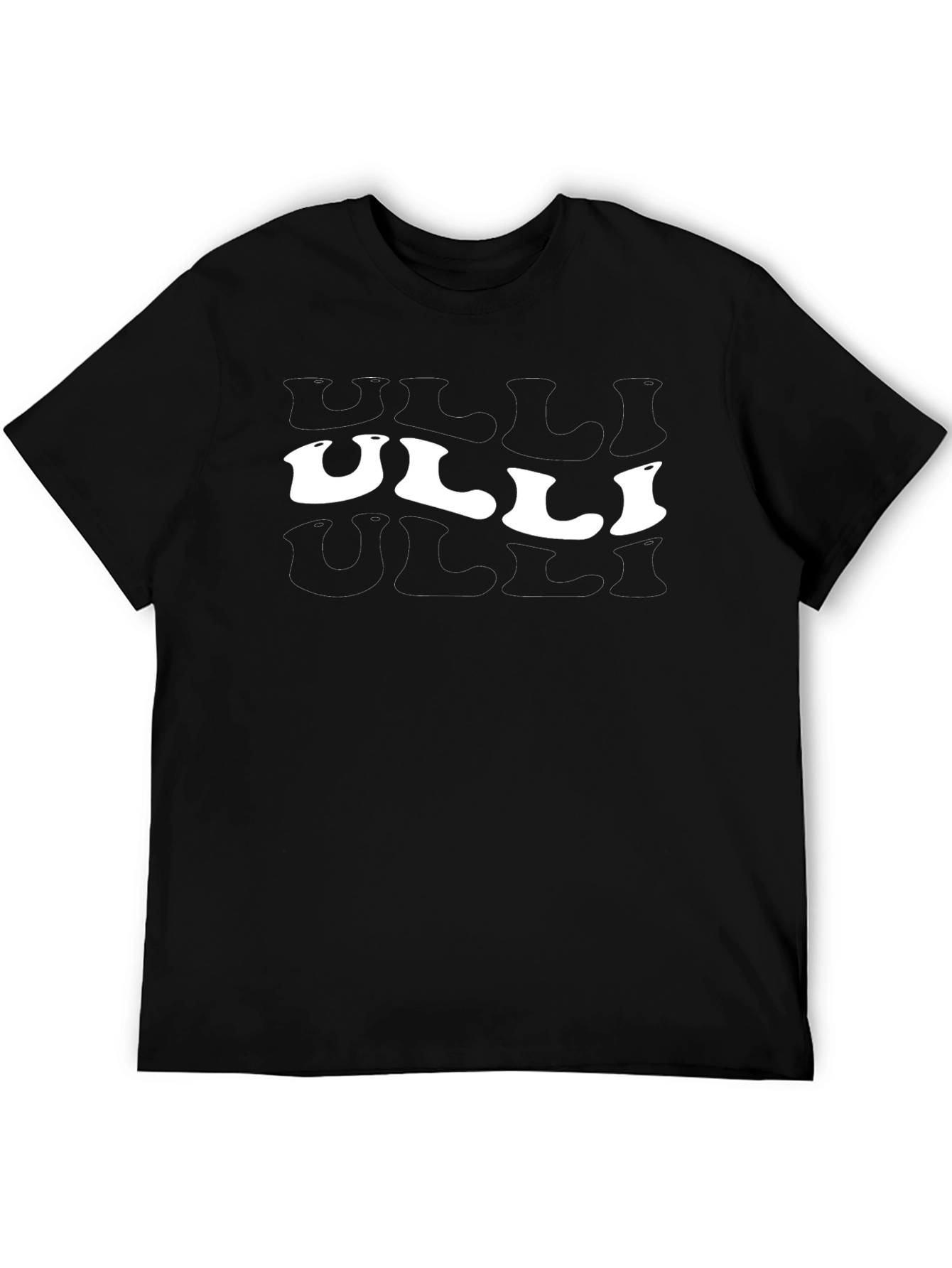 Black Ulli Graphic Print Black Crew Neck Tee view 5
