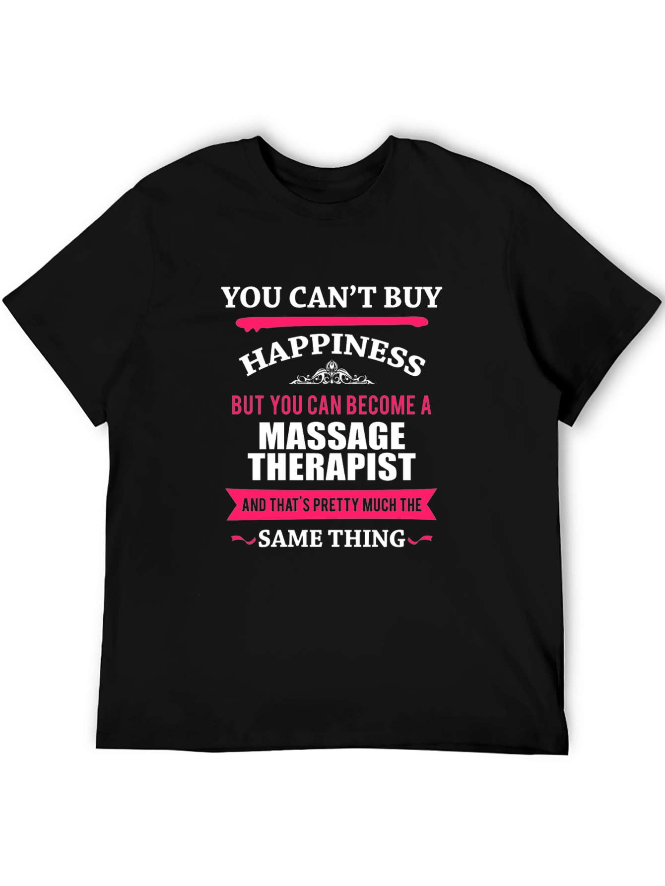 Black Massage Therapist T-Shirt - Funny Happiness Tee view 5