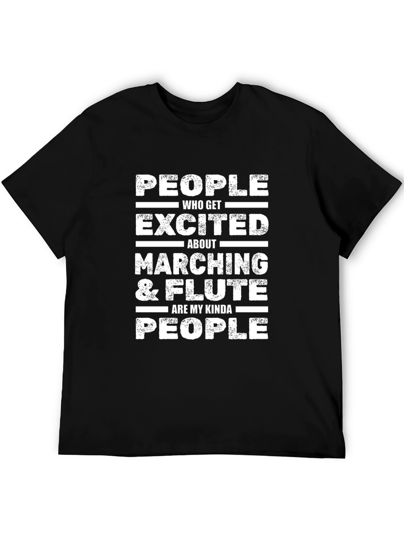 Black Marching & Flute Enthusiast Graphic T-Shirt view 5