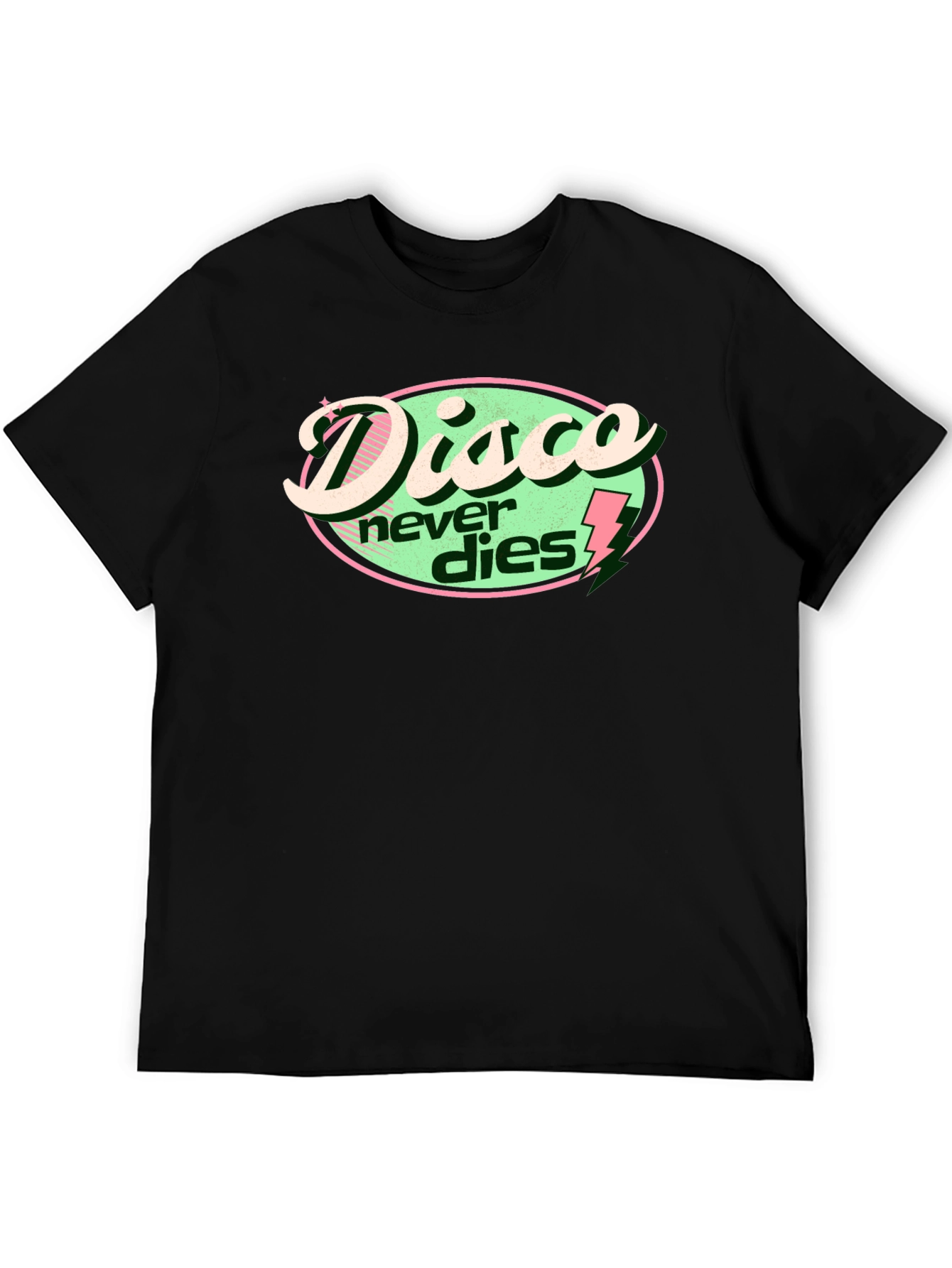 Black Disco Never Dies Graphic T-Shirt view 5