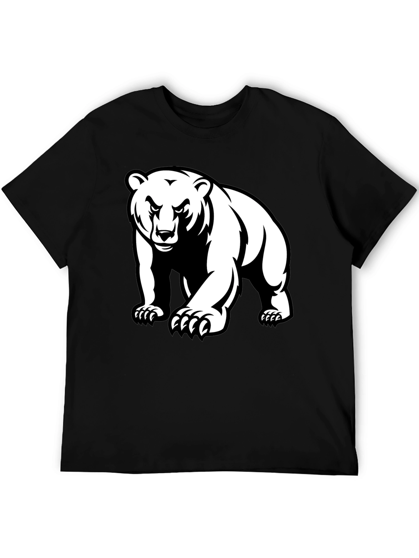 Black Bear Graphic Tee - Black Crew Neck T-Shirt view 5