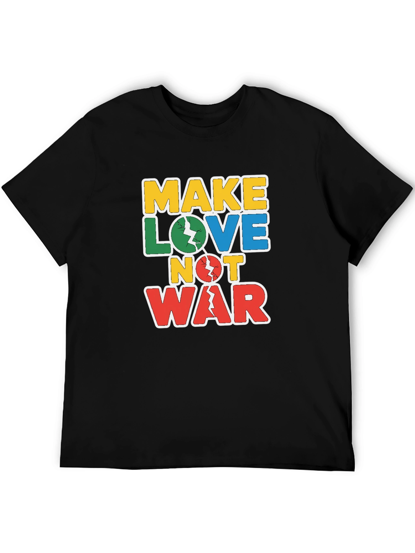 Black Make Love Not War Graphic Tee view 5