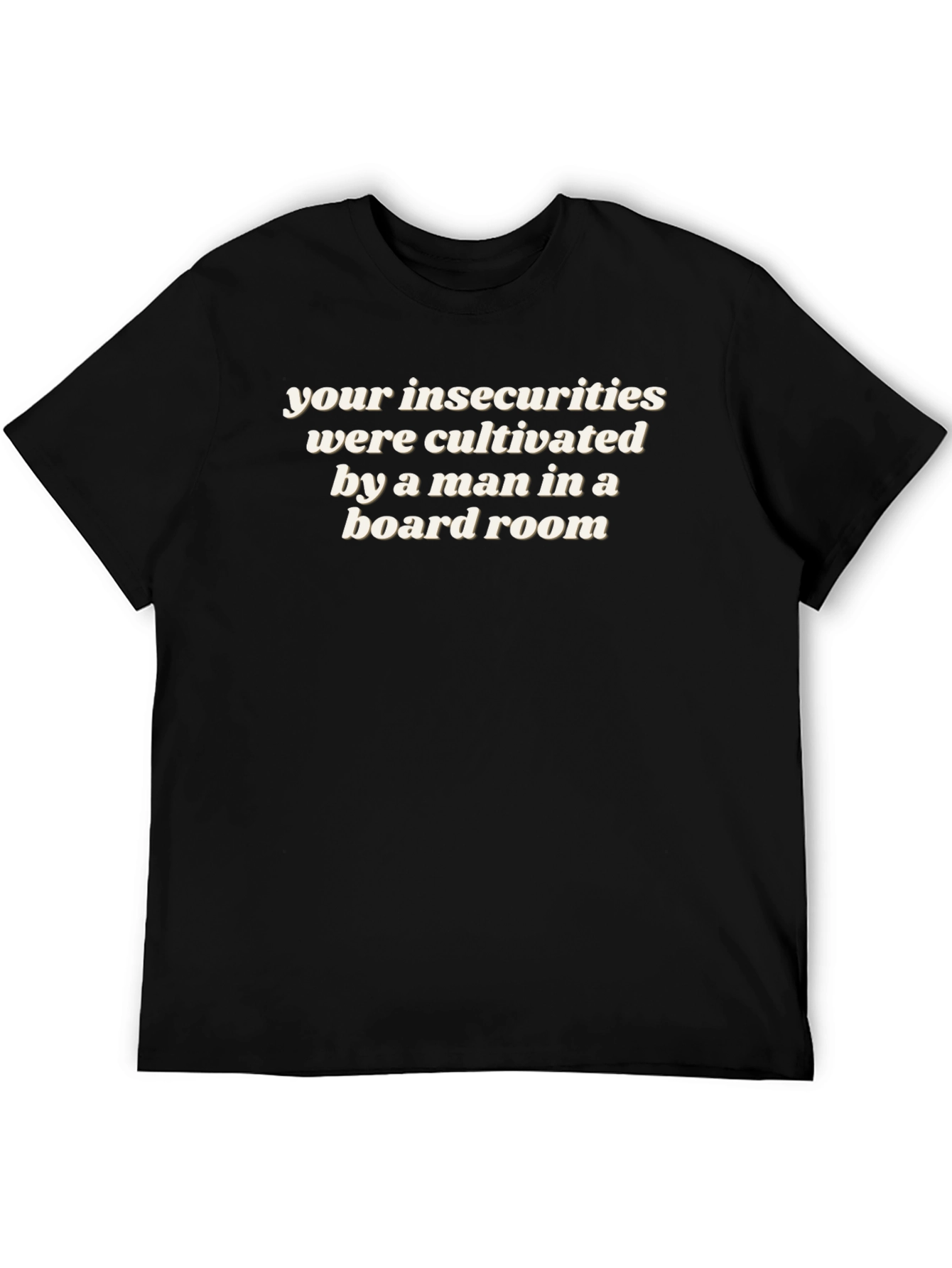 Black Insecurities Cultivated Tee - Mens Slogan T-Shirt view 5