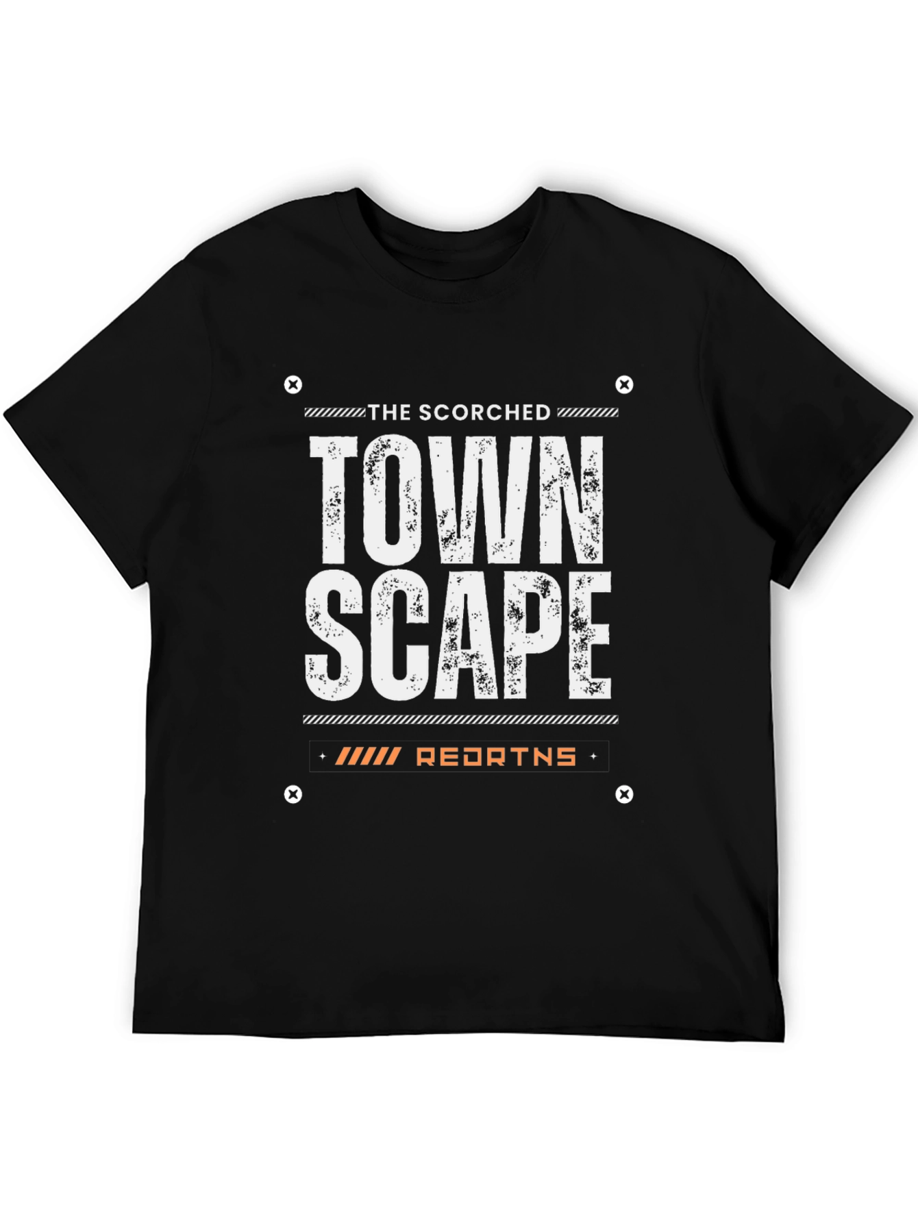 Black Scorched Townscape Graphic Tee - Premium Black Cotton view 5