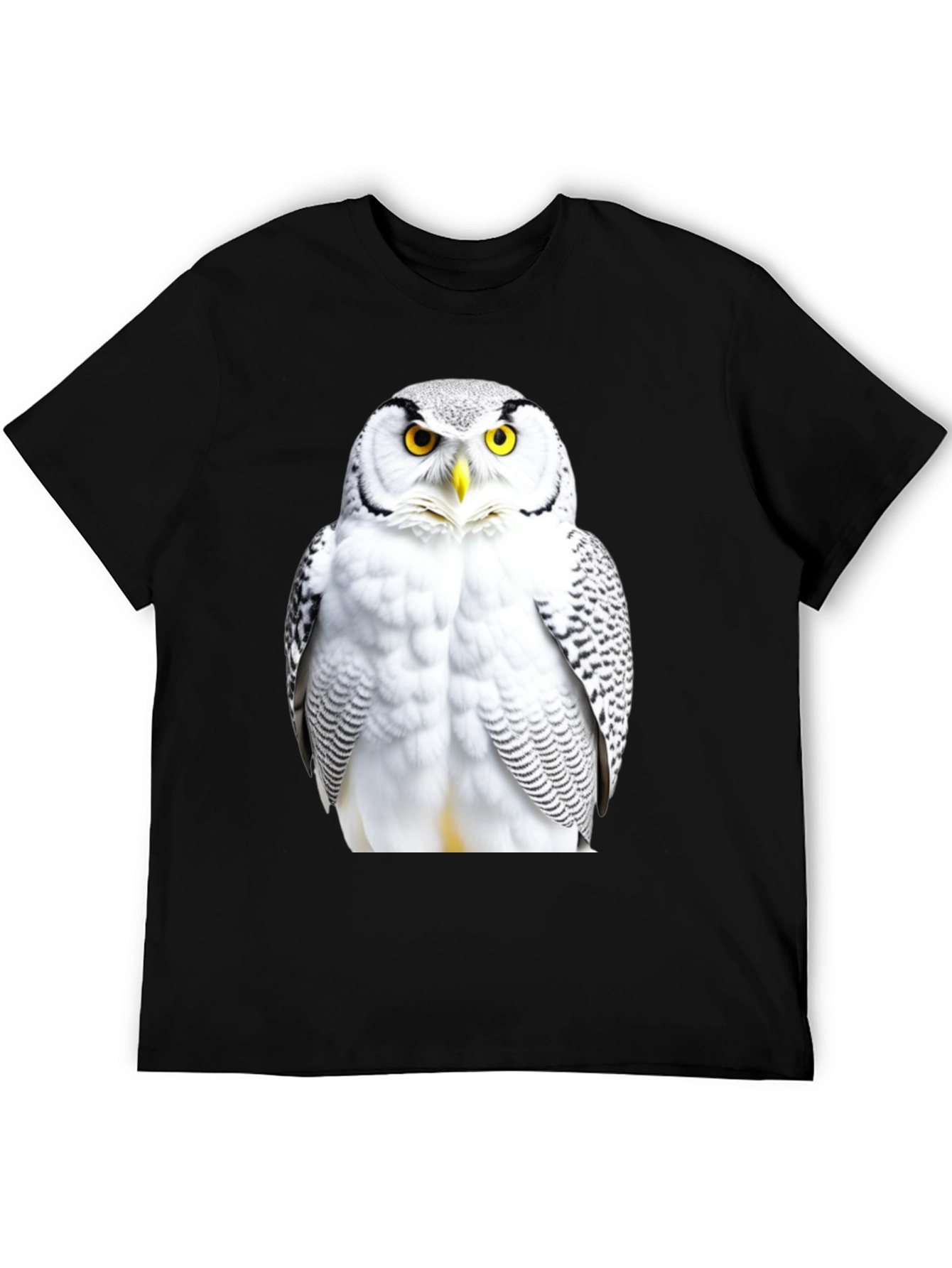 Black Snowy Owl Graphic Black T-Shirt view 5