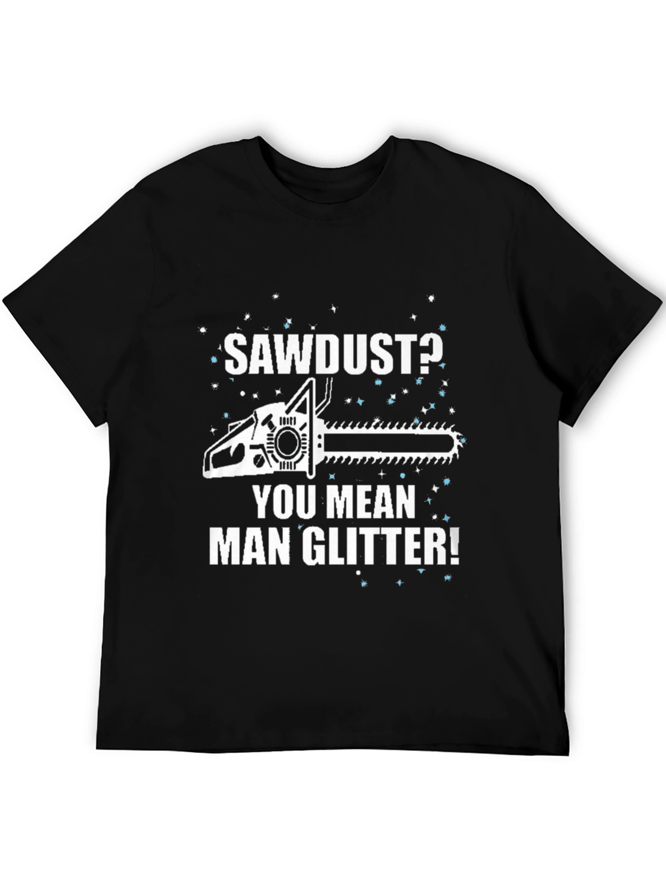 Black Sawdust Man Glitter T-Shirt view 5